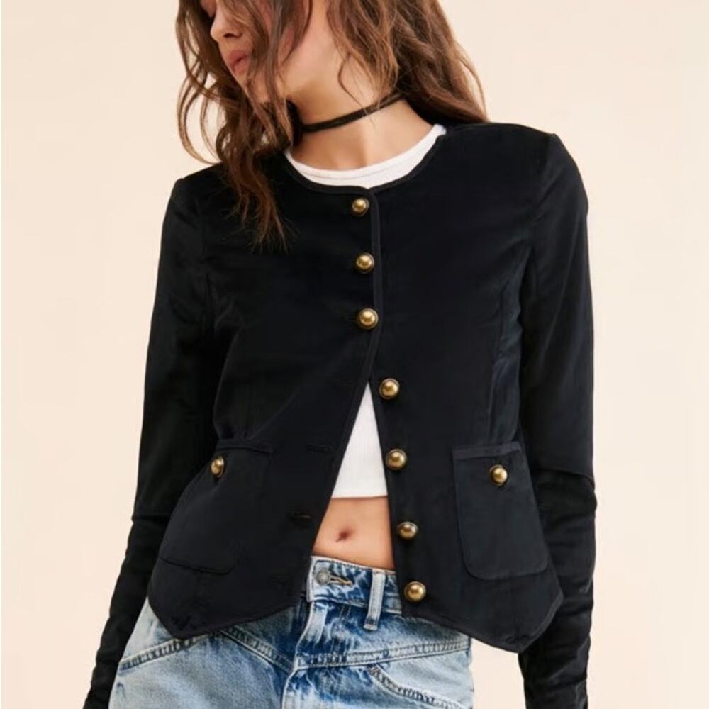 Free People Becky Jacket Black S